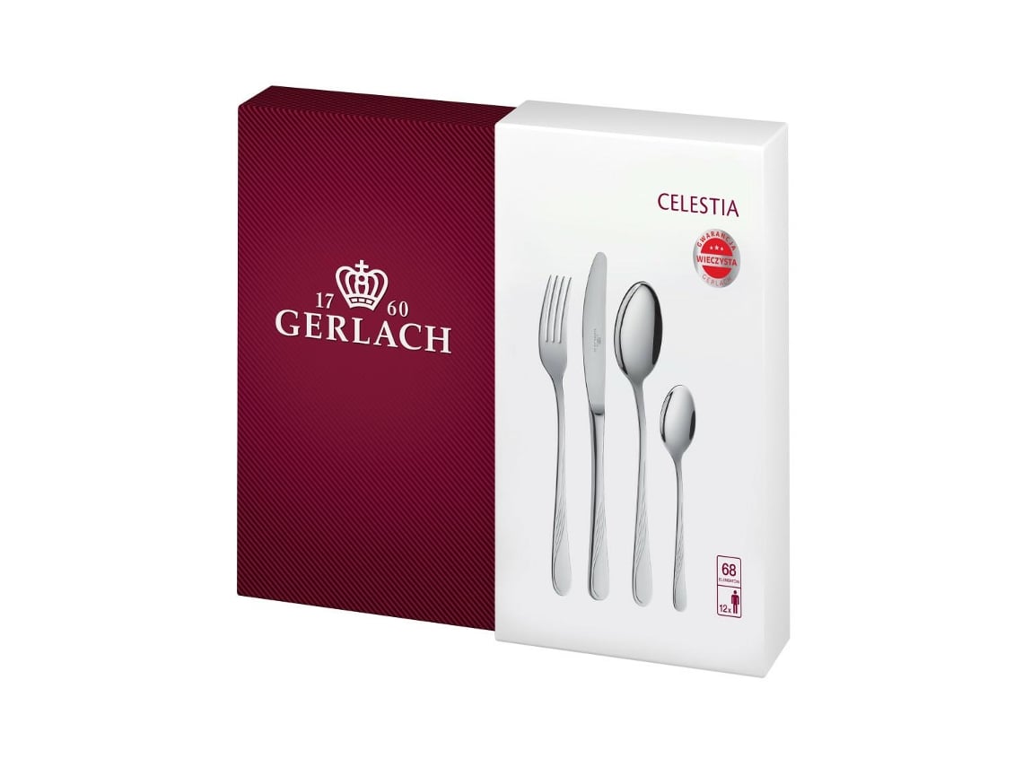 Conjunto de talheres Gerlach.Celestia 68 peças. Caixa
