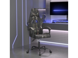 Vidaxl Cadeira Gaming Giratória Couro Artificial Preto E Camuflado