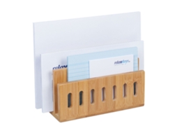 Organizador De Cartas De Bambu Com 3 Compartimentos