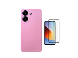 Kit Vidro Temperado Capa Silicone Líquido Phonecare Para Xiaomi Redmi A7 - Rosa