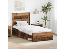 Vidaxl Estrutura Da Cama Com Cabeceira Madeira Antiga 100 X 200 Cm