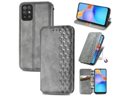 Capa De Couro Magnética Com Aba Horizontal E Grade Cúbica Para For Honor Play 5t Youth, Com Suporte, Compartimentos Para Cartões E Carteira.