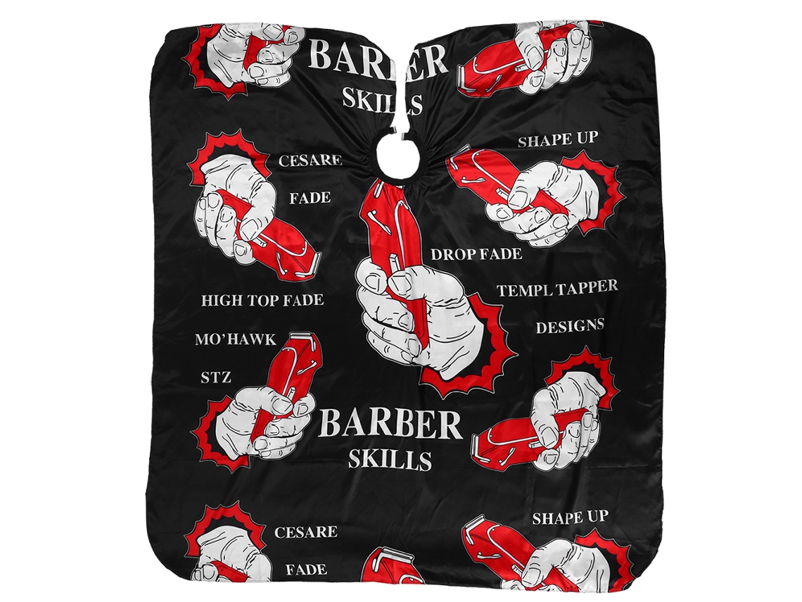 Capa Impermeável De Cabeleireiro Para Salão De Barbearia 160x140cm Cor Preta