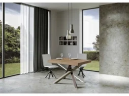 Mesa de Jantar Extensível 90X120/224 Cm Volantis Premium Carvalho Natural Quadro 4/C ITAMOBY