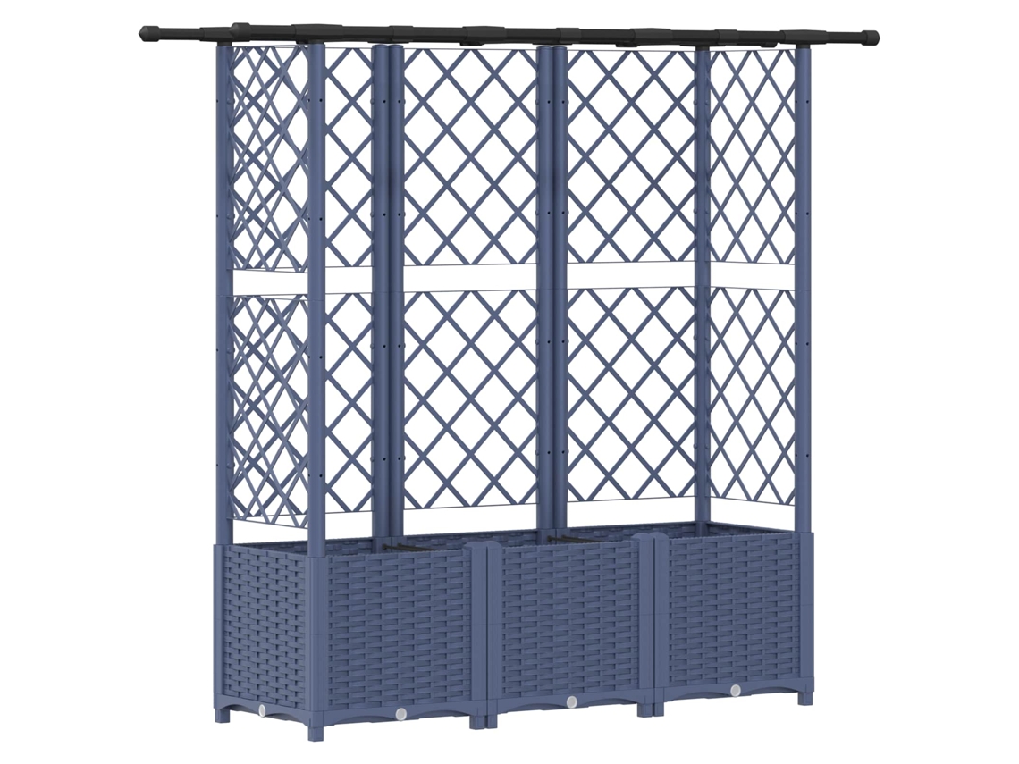 Conjunto 1 Canteiro De Jardim Elevado Vidaxl Cinzento Polipropileno (163,5 X 40 X 136 Cm)