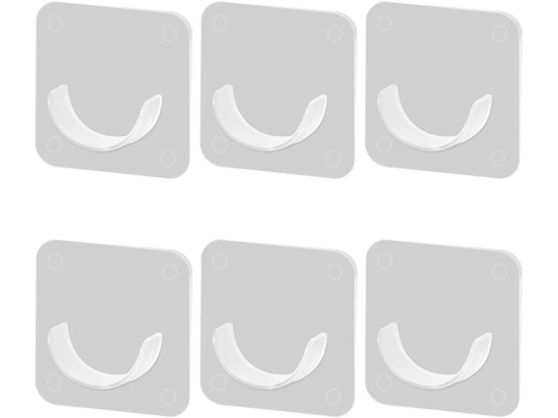 Conjunto De 6 Suportes Autoadesivos Em Abdominais Para Varão Cortina Chuveiro