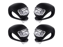 Conjunto De Luzes Para Bicicleta - Luzes Dianteira E Traseira Com Pilhas Incluídas 4 Pacotes