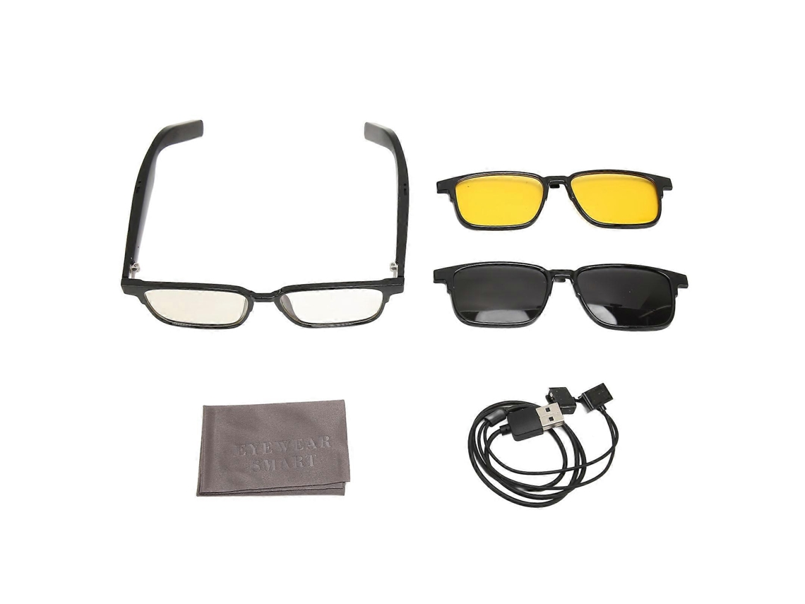 Óculos inteligentes Semi Fio com Bluetooth 5.3, microfone embutido, alta velocidade, controle por toque e voz, compatíveis com lentes polarizadas EL.
