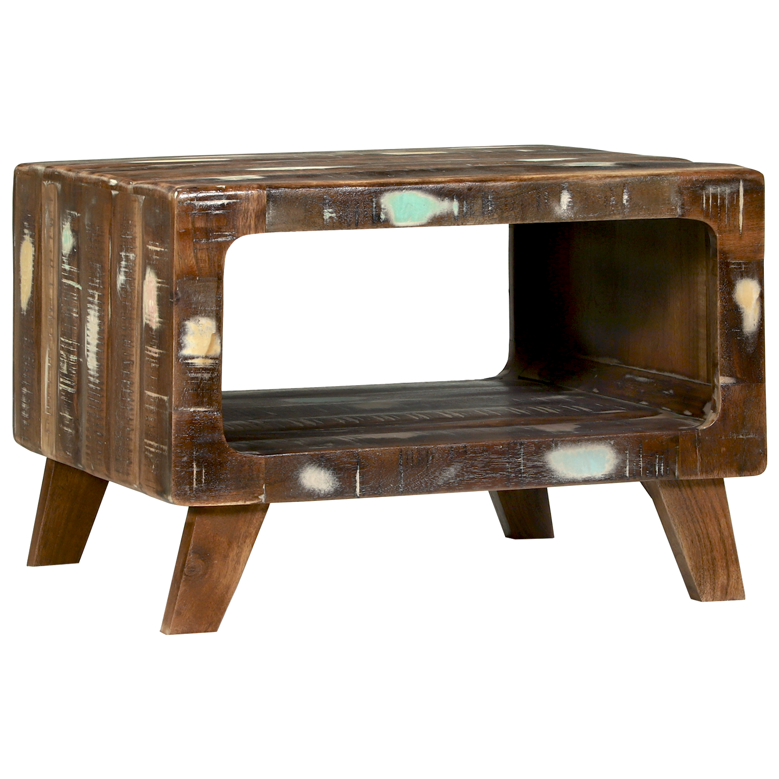 Conjunto 1 Mesa De Centro Vidaxl Multicolorido Madeira Recuperada Maciça (50 X 50 X 35 Cm)