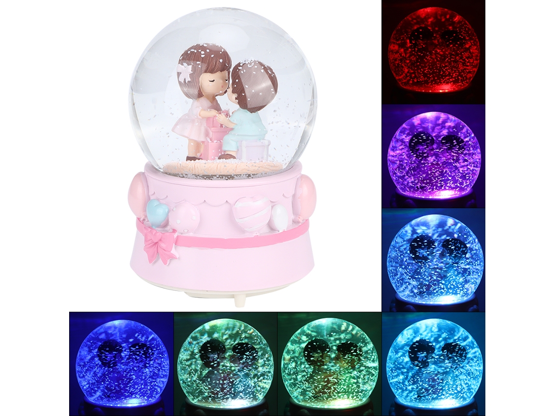 Caixa de Música Cristal com Luz Efeito Nevasca Tipo B