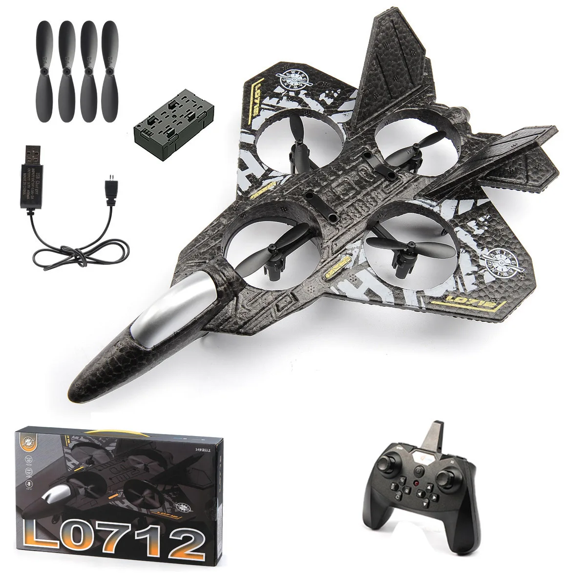 Avión Teledirigido, Sensor de Gravedad de 2,4 G, Planeador Teledirigido, Rotación de 360°. MDUG (control Único)