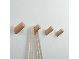 Gancho De Madeira Para Roupas 5 Peçascabideiro De Parede Natural Para Chapéus E Bolsas, Suporte Para Toalhas, Diâmetro 30mm