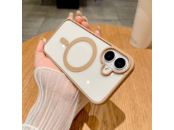 Capa Rígida De Silicone Transparente Com Toque Macio Na Cor Dourada Deserto Para Iphone 17, Com Proteção Magnética Contra Quedas.