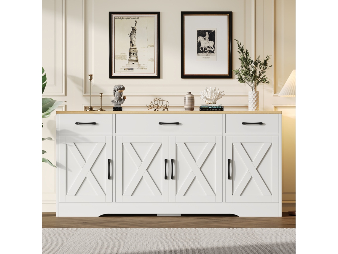 Aparador Moderno 120 Cm Multifuncional, Decorativo Branco Estilo