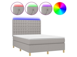 Box Spring Bed, Box Spring Beds Vidaxl Cinzeto Tecido (140 X 200 Cm)