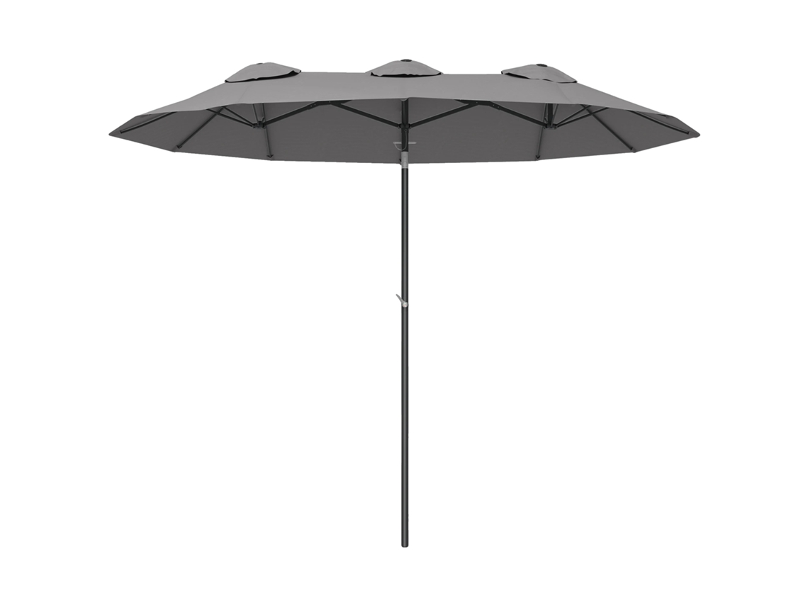 Guarda-chuva Duplo, Inclinação De 45°, Tecido Durável, Cinza