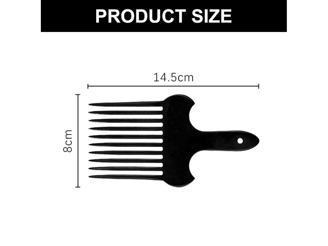 Pente Garfo Para Cabelo Preto, Inserção De Plástico, Afro, Antiderrapante, Estilo De Elevação 2 Brilvibera