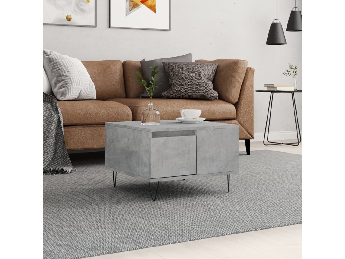 Vidaxl Mesa De Centro 55x55x36,5 Cm Derivados Madeira Cinzento Cimento