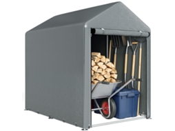 Tenda para Bicicletas e Motocicletas 1,2x1,8x1,65 M com 2 Cômodos Porta com Zíper Impermeável Anti uv Cinza Escuro Ge
