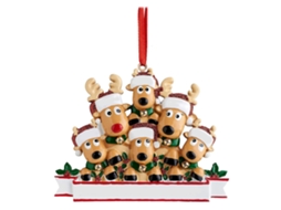Pingente De Família De Renas Natal Personalizável Decoração Árvore