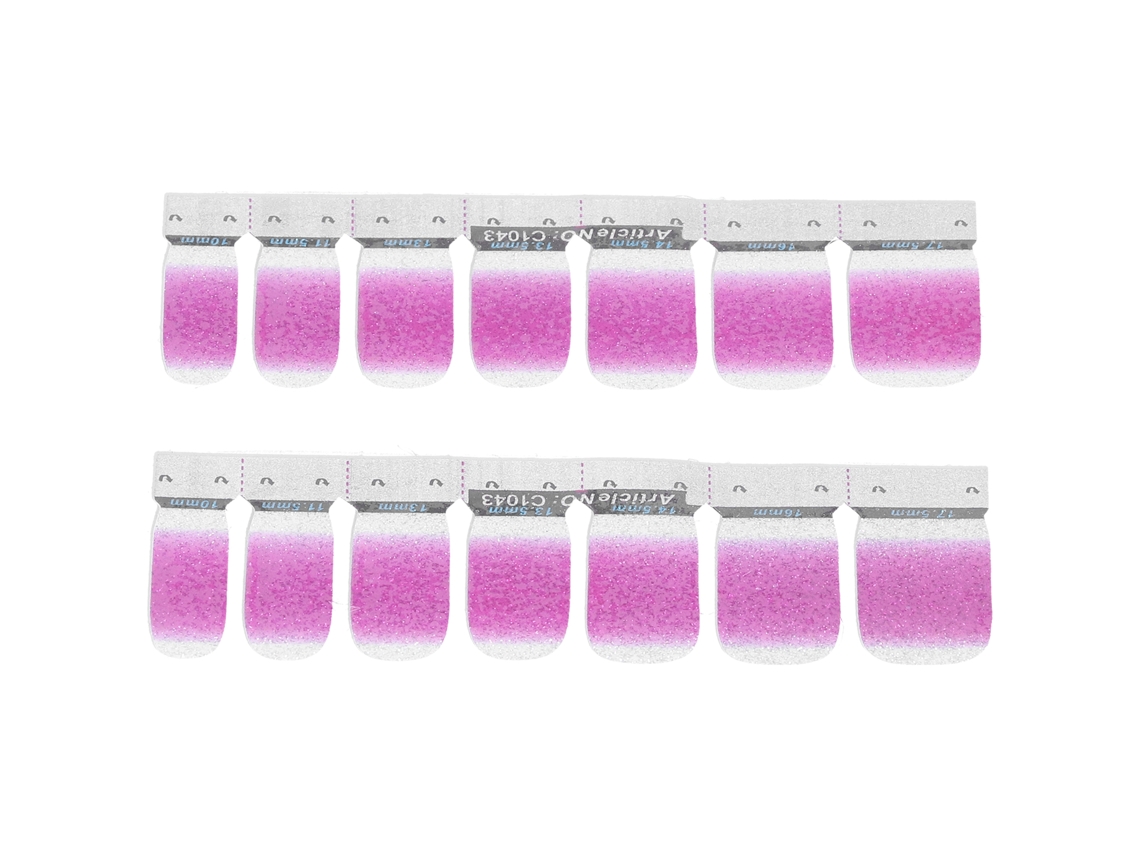 Stickers De Unhas Com Padrão Glitter E Cor Gradiente, Autoadesivos, Capa Total, Para Diy, Estilo Moderno, 14pcs