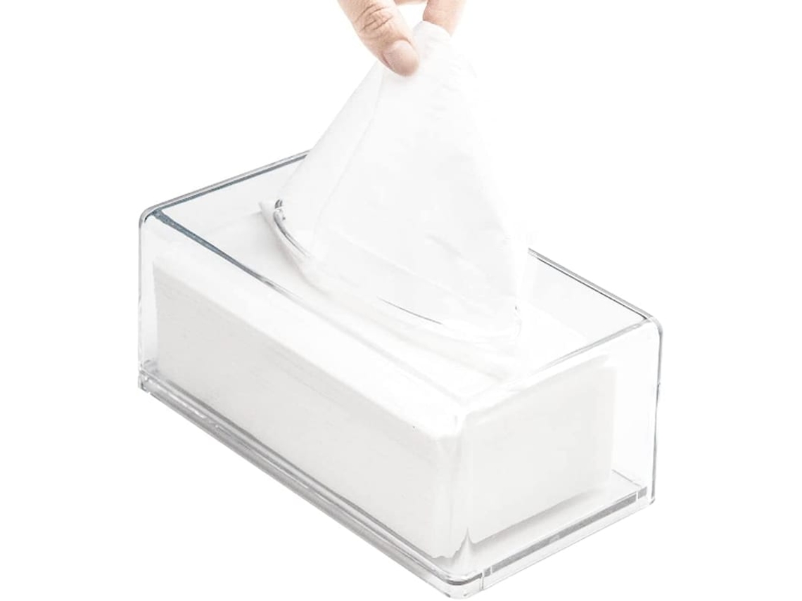 Caixa De Papel Higiênico De Acrílico Transparente Retangular Para Banheiro, Mesa E Oficina
