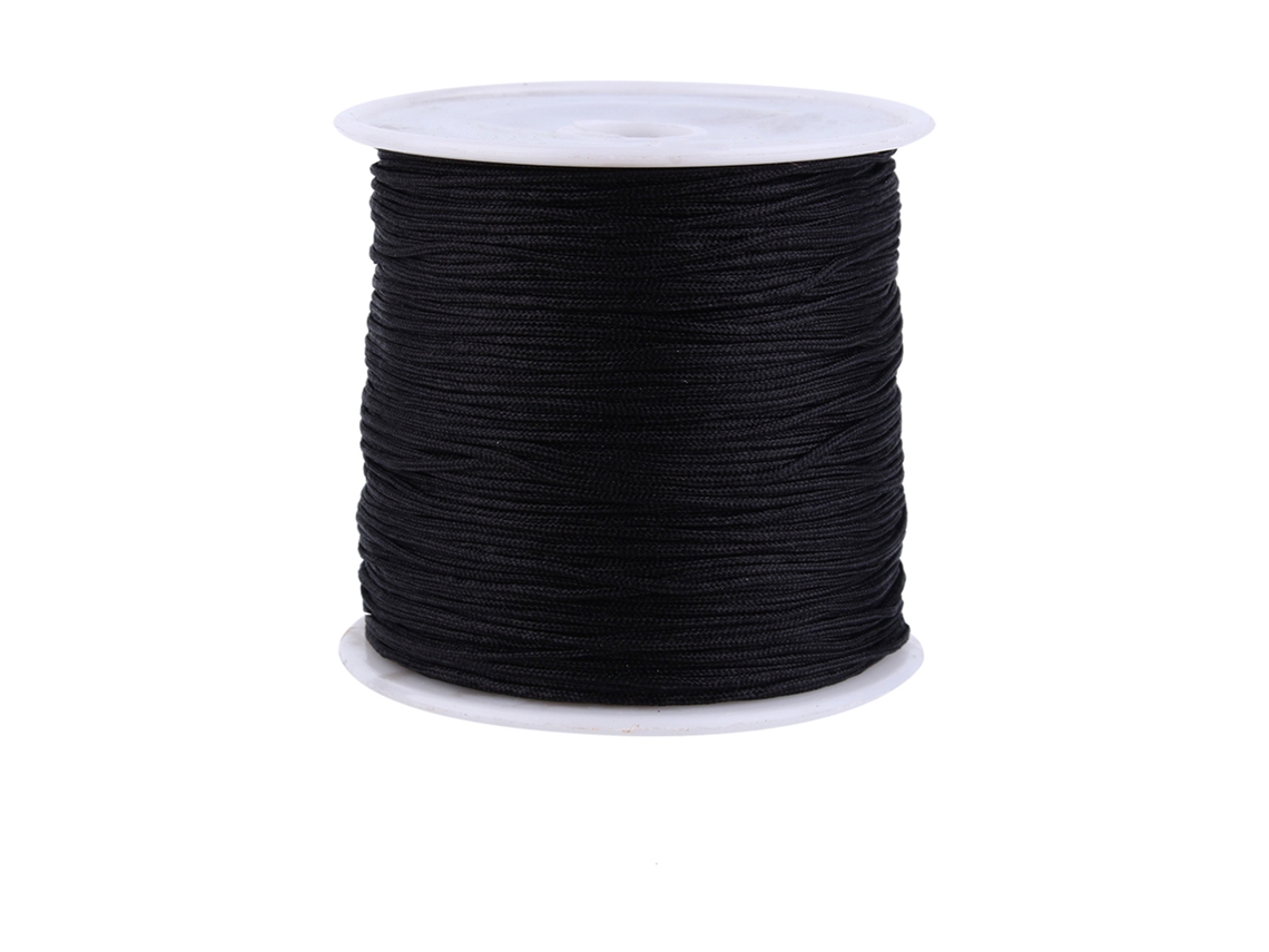 Laxiscreed Fio De Macramé Preto 100m Para Artesanato, Nós E Decoração