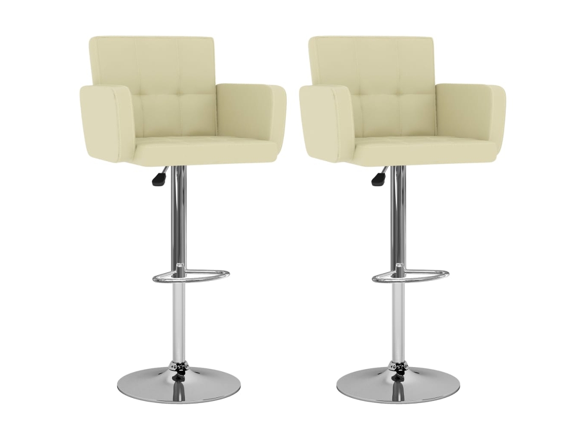 Bar Stool, Bar Stools Vidaxl Creme Couro Artificial (n/a)