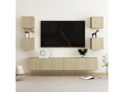 Vidaxl 7 Pcs Conjunto Móveis De Tv Derivados Madeira Carvalho Sonoma