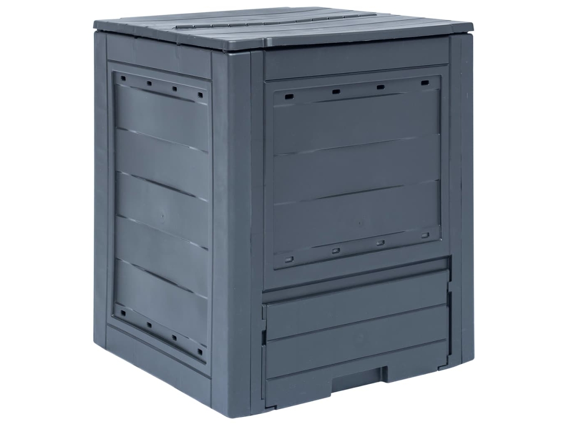 Vidaxl Compostor De Jardim 60x60x73 Cm 260 L Cinzento