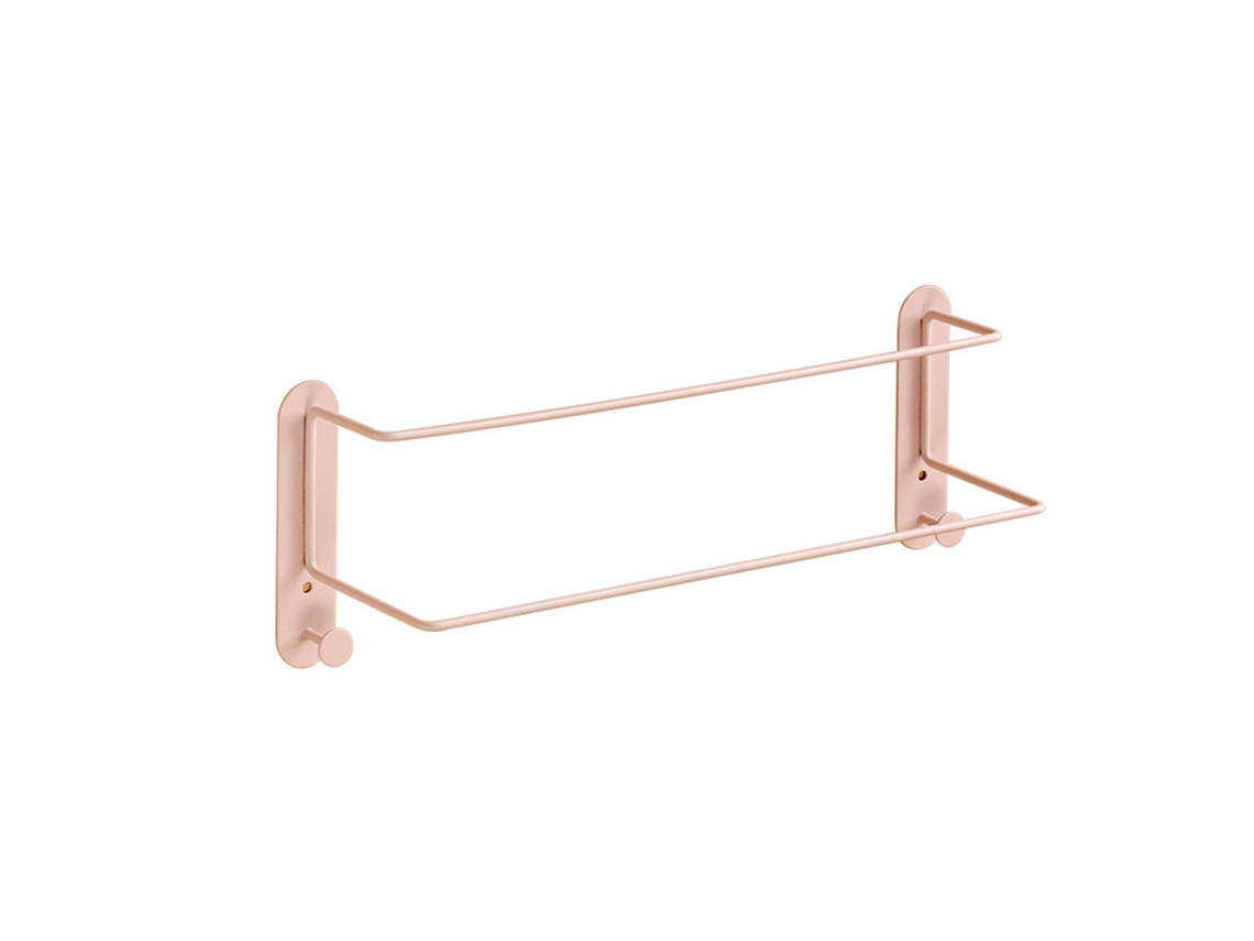 Suporte para Toalhas de Parede Duas Barras Metal Rosa S/MARCA