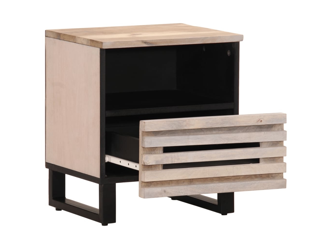 Maison Exclusive - Mesa Cabeceira 40x34x46 Cm Madeira Mangueira Branqueada Maciça