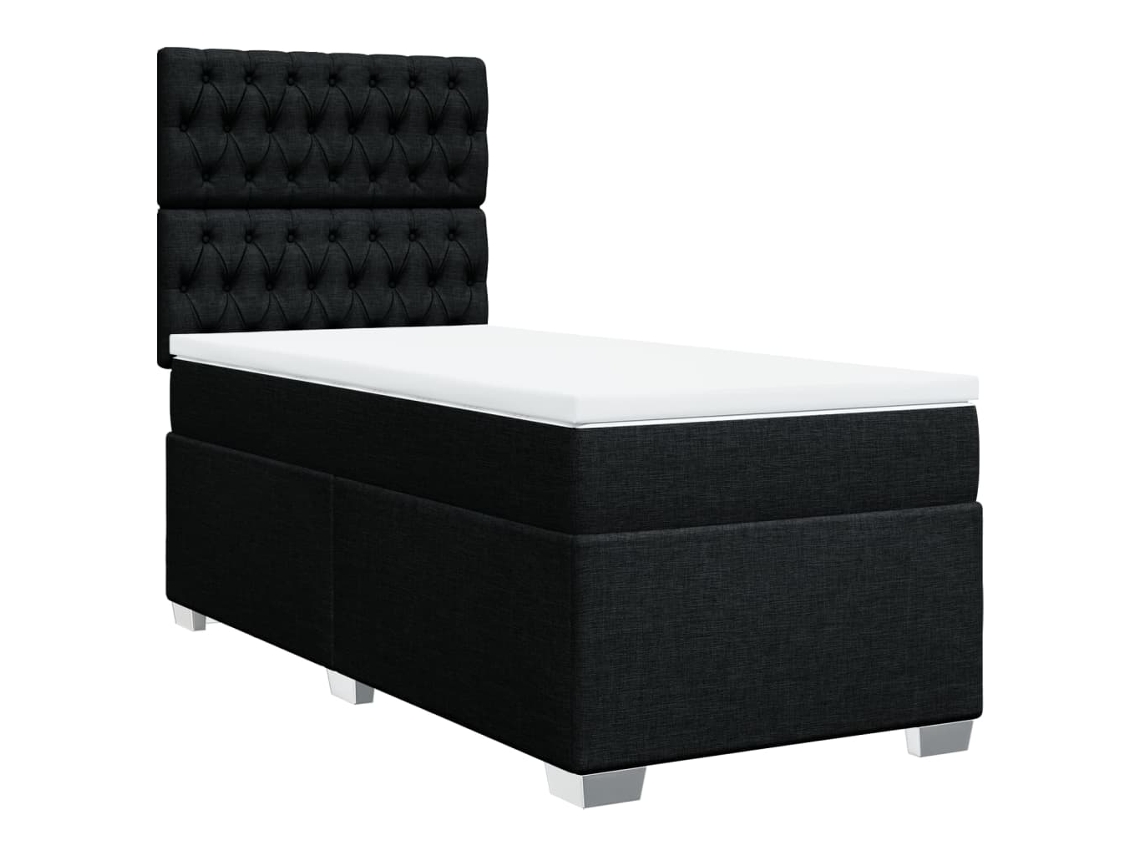 Cama com Molas/colchão 90x190 Cm Tecido Preto MAISON EXCLUSIVE
