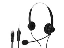 Fone De Ouvido Binaural Rj9 Para Escritório Com Volume Ajustável E Microfone Mudo
