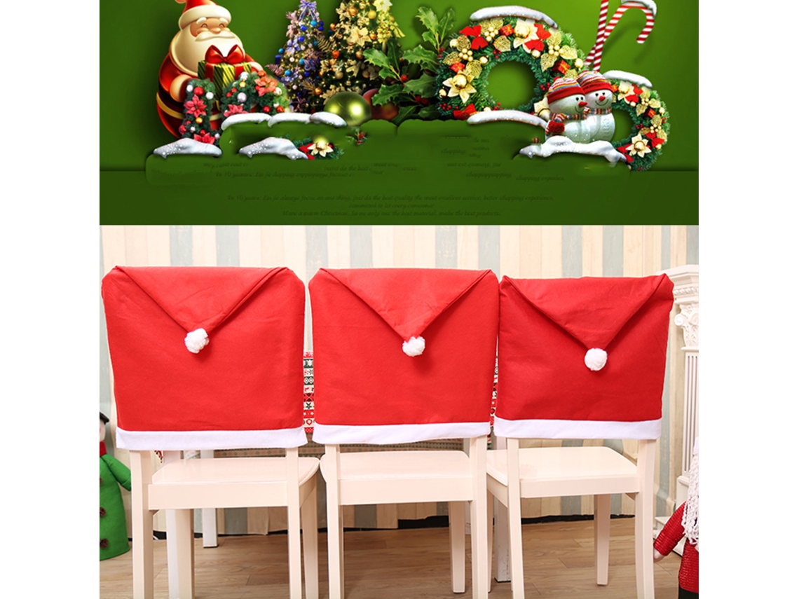 Capa Decorativa Têxtil Proteção Cadeira Natal