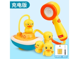 Aplicável a Brinquedos de Banho para Bebêspato Pirata Elétrico Versão Recarregável CHENNNLS (1 Barco, 3 Patos + Chuveiro)