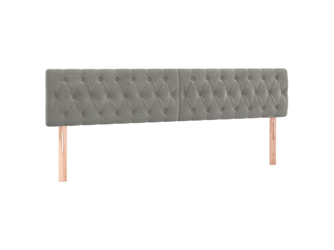 Conjunto de Cabeceira de Cama Veludo Cinzento claro MAISON EXCLUSIVE 90x7x78 cm