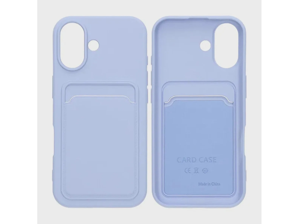 Capa De Silicone Para Celular Com Porta-cartões Para Iphone 17 - Roxa