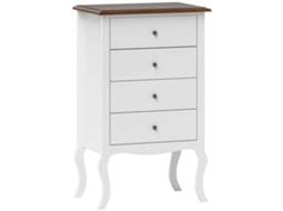 Cômoda, 60 Cm X 40 Cm X 98,5 Cm, Estilo Francês, 4 Gavetas, Madeira Engenharia, Montagem Necessária
