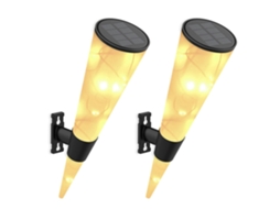 Rebe 2 Pack Luz Solar Exterior Decorativa Led Luz Cálida Ip65 Impermeable para Jardim Pátio Parede Classe Energética A++