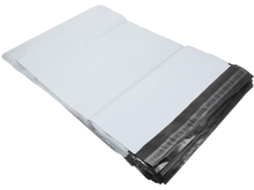 Conjunto de 100 postes de plástico grosso com vedação automática para envio de roupas.