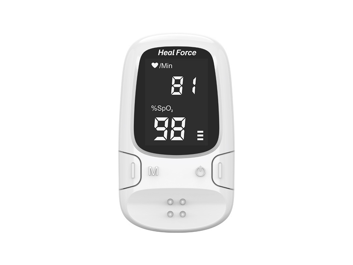 Oxímetro De Pulso Heal Force, Medidor De Spo₂ E Frequência Cardíaca, Portátil E Clínico