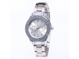 Reloj De Pulsera De Aleación Moda Dial Redondo Analógico Cuarzo Plata