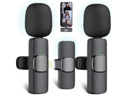 Microfone Sem Fio Para Iphone Ipad, De Lapela Com Função Redução Ruído Aquaforge