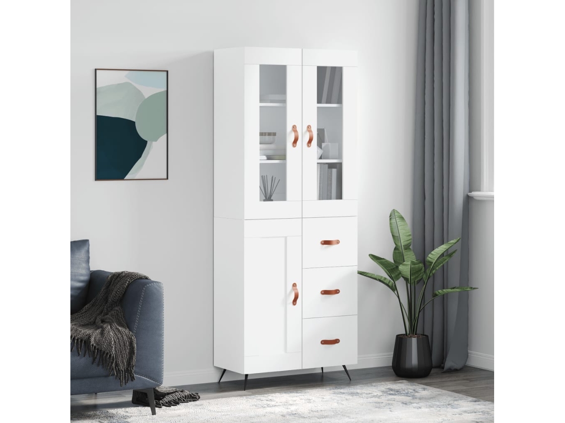 Armario alto 69,5x34x180 cm Derivados de madera Blanco