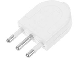 Adaptador Italiano Macho De 3 Pinos, Plástico Pc Branco, 16a, Seguro Para Uso.