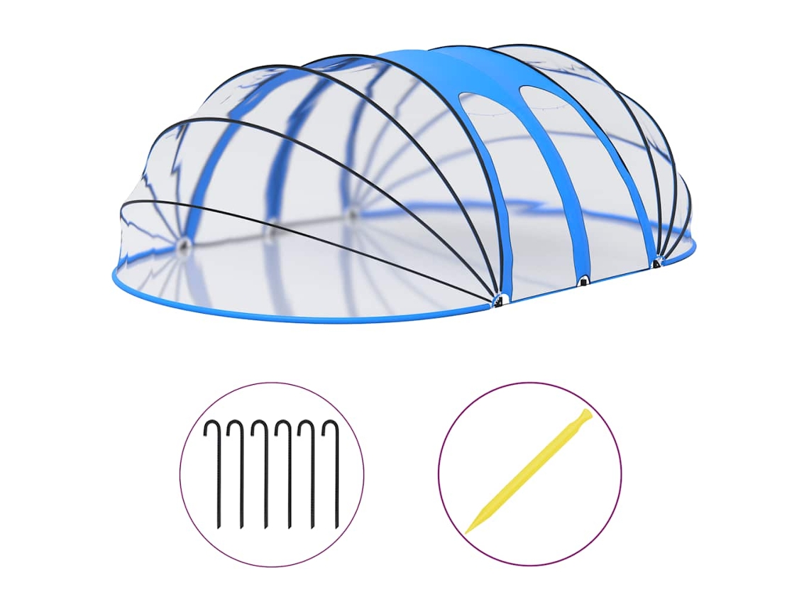 Pool Dome, Pool Domes Vidaxl Azul Pvc (620 X 410 X 210 Cm)