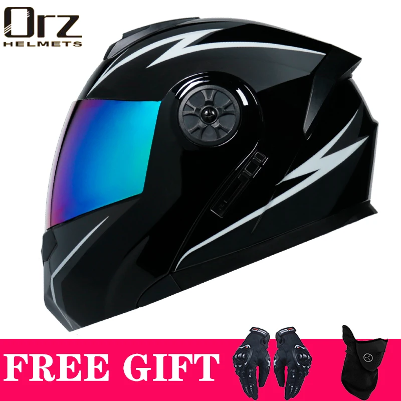 (l) Capacete De Motocicleta Flip-top Com Certificação Dot Mais Recente E Viseira Solar Integrada.