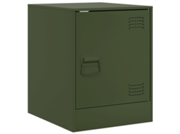 Mesa de Cabeceira 34,5x39x44 Cm Aço Verde Azeitona MAISON EXCLUSIVE