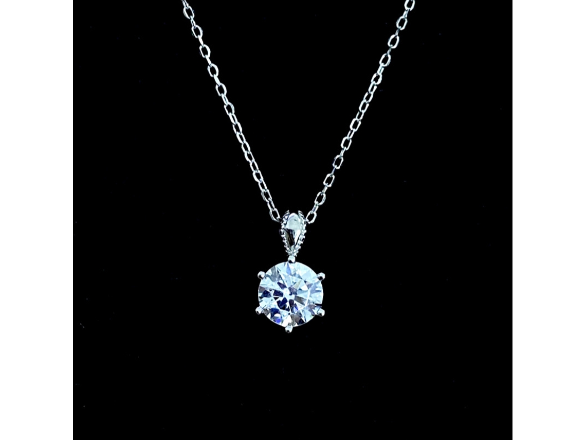 Micro Luxo Estrela~ Prata S925, Colar com um Único Diamante de Zircão Brilhante, Oito Corações e Oito Flechas MDUG (prata Branco dourado)